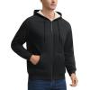 imageMAGCOMSEN Mens Zip Up Hoodie Sherpa Lined Hooded Sweatshirt Winter Heavyweight Hoodies Warm Thick Fleece JacketBlack
