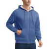 imageMAGCOMSEN Mens Zip Up Hoodie Sherpa Lined Hooded Sweatshirt Winter Heavyweight Hoodies Warm Thick Fleece JacketGray Blue