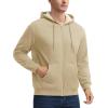 imageMAGCOMSEN Mens Zip Up Hoodie Sherpa Lined Hooded Sweatshirt Winter Heavyweight Hoodies Warm Thick Fleece JacketKhaki