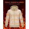 imageMAGCOMSEN Mens Zip Up Hoodie Sherpa Lined Hooded Sweatshirt Winter Heavyweight Hoodies Warm Thick Fleece JacketKhaki