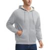 imageMAGCOMSEN Mens Zip Up Hoodie Sherpa Lined Hooded Sweatshirt Winter Heavyweight Hoodies Warm Thick Fleece JacketLight Grey