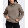 imageMAGCOMSEN Oversized Hoodies for Women Fleece Pullover Sweatshirts Warm Cozy Sweaters Workout Winter Fall HoodieCoffee Grey