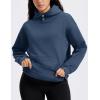 imageMAGCOMSEN Oversized Hoodies for Women Fleece Pullover Sweatshirts Warm Cozy Sweaters Workout Winter Fall HoodieDark Blue