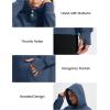 imageMAGCOMSEN Oversized Hoodies for Women Fleece Pullover Sweatshirts Warm Cozy Sweaters Workout Winter Fall HoodieDark Blue