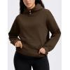 imageMAGCOMSEN Oversized Hoodies for Women Fleece Pullover Sweatshirts Warm Cozy Sweaters Workout Winter Fall HoodieDark Brown