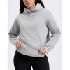 imageMAGCOMSEN Oversized Hoodies for Women Fleece Pullover Sweatshirts Warm Cozy Sweaters Workout Winter Fall HoodieLight Grey
