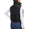 imageMAGCOMSEN Womens Cropped Puffer Vest Lightweight Zip Up Stand Collar Winter Fashion Outerwear Sleeveless Padded GiletBlack