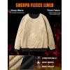 imageMAGCOMSEN Womens Sherpa Lined Sweatshirts Thermal Casual Crewneck Fleece Pullover Winter Warm Thick TopsBlack