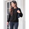 imageMAGCOMSEN Womens Sherpa Lined Sweatshirts Thermal Casual Crewneck Fleece Pullover Winter Warm Thick TopsBlack