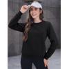 imageMAGCOMSEN Womens Sherpa Lined Sweatshirts Thermal Casual Crewneck Fleece Pullover Winter Warm Thick TopsBlack