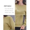 imageMAGCOMSEN Womens Sherpa Lined Sweatshirts Thermal Casual Crewneck Fleece Pullover Winter Warm Thick TopsKhaki