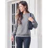 imageMAGCOMSEN Womens Sherpa Lined Sweatshirts Thermal Casual Crewneck Fleece Pullover Winter Warm Thick TopsLight Grey