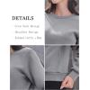 imageMAGCOMSEN Womens Sherpa Lined Sweatshirts Thermal Casual Crewneck Fleece Pullover Winter Warm Thick TopsLight Grey