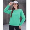 imageMAGCOMSEN Womens Sherpa Lined Sweatshirts Thermal Casual Crewneck Fleece Pullover Winter Warm Thick TopsMint Green