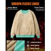 imageMAGCOMSEN Womens Sherpa Lined Sweatshirts Thermal Casual Crewneck Fleece Pullover Winter Warm Thick TopsMint Green