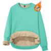 imageMAGCOMSEN Womens Sherpa Lined Sweatshirts Thermal Casual Crewneck Fleece Pullover Winter Warm Thick TopsMint Green