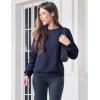 imageMAGCOMSEN Womens Sherpa Lined Sweatshirts Thermal Casual Crewneck Fleece Pullover Winter Warm Thick TopsNavy