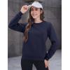 imageMAGCOMSEN Womens Sherpa Lined Sweatshirts Thermal Casual Crewneck Fleece Pullover Winter Warm Thick TopsNavy