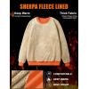 imageMAGCOMSEN Womens Sherpa Lined Sweatshirts Thermal Casual Crewneck Fleece Pullover Winter Warm Thick TopsOrange