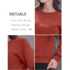 imageMAGCOMSEN Womens Sherpa Lined Sweatshirts Thermal Casual Crewneck Fleece Pullover Winter Warm Thick TopsOrange Red