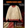 imageMAGCOMSEN Womens Sherpa Lined Sweatshirts Thermal Casual Crewneck Fleece Pullover Winter Warm Thick TopsOrange Red