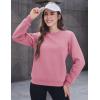 imageMAGCOMSEN Womens Sherpa Lined Sweatshirts Thermal Casual Crewneck Fleece Pullover Winter Warm Thick TopsPink