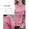 imageMAGCOMSEN Womens Sherpa Lined Sweatshirts Thermal Casual Crewneck Fleece Pullover Winter Warm Thick TopsPink