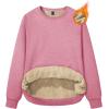 imageMAGCOMSEN Womens Sherpa Lined Sweatshirts Thermal Casual Crewneck Fleece Pullover Winter Warm Thick TopsPink