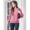 imageMAGCOMSEN Womens Sherpa Lined Sweatshirts Thermal Casual Crewneck Fleece Pullover Winter Warm Thick TopsPink