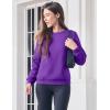 imageMAGCOMSEN Womens Sherpa Lined Sweatshirts Thermal Casual Crewneck Fleece Pullover Winter Warm Thick TopsPurple