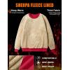 imageMAGCOMSEN Womens Sherpa Lined Sweatshirts Thermal Casual Crewneck Fleece Pullover Winter Warm Thick TopsRed