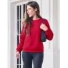 imageMAGCOMSEN Womens Sherpa Lined Sweatshirts Thermal Casual Crewneck Fleece Pullover Winter Warm Thick TopsRed