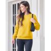 imageMAGCOMSEN Womens Sherpa Lined Sweatshirts Thermal Casual Crewneck Fleece Pullover Winter Warm Thick TopsYellow