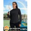 imageMAGCOMSEN Womens UPF 50 Sun Protection Hoodie Long Sleeve Lightweight Quick Dry Shirt Athletic Outdoor Fishing HikingBlack