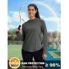 imageMAGCOMSEN Womens UPF 50 Sun Protection Hoodie Long Sleeve Lightweight Quick Dry Shirt Athletic Outdoor Fishing HikingDark Gray