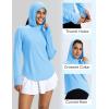 imageMAGCOMSEN Womens UPF 50 Sun Protection Hoodie Long Sleeve Lightweight Quick Dry Shirt Athletic Outdoor Fishing HikingLight Sky Blue
