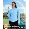 imageMAGCOMSEN Womens UPF 50 Sun Protection Hoodie Long Sleeve Lightweight Quick Dry Shirt Athletic Outdoor Fishing HikingLight Sky Blue