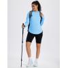 imageMAGCOMSEN Womens UPF 50 Sun Protection Hoodie Long Sleeve Lightweight Quick Dry Shirt Athletic Outdoor Fishing HikingLight Sky Blue