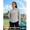 imageMAGCOMSEN Womens UPF 50 Sun Protection Hoodie Long Sleeve Lightweight Quick Dry Shirt Athletic Outdoor Fishing HikingLiight Gray