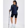 imageMAGCOMSEN Womens UPF 50 Sun Protection Hoodie Long Sleeve Lightweight Quick Dry Shirt Athletic Outdoor Fishing HikingNavy