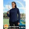 imageMAGCOMSEN Womens UPF 50 Sun Protection Hoodie Long Sleeve Lightweight Quick Dry Shirt Athletic Outdoor Fishing HikingNavy