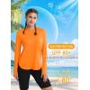 imageMAGCOMSEN Womens UPF 80 Sun Protection Hoodie Long Sleeve Hiking Fishing Lightweight UV Rashguard with Thumb HoleOrange