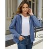 imageMAGCOMSEN Womens Zip Up Hoodies Sherpa Fleece Lined Sweatshirts Hooded Winter Coat Thick Warm Jackets Casual Cold WeatherBlue