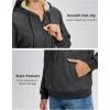 imageMAGCOMSEN Womens Zip Up Hoodies Sherpa Fleece Lined Sweatshirts Hooded Winter Coat Thick Warm Jackets Casual Cold WeatherGray