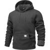 imageMAGCOMSEN Fleece Lined Hoodies for Men Pullover Casual Fashion Sweatshirts Thermal Athletic Hoody with Kanga PocketDarkgray