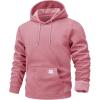imageMAGCOMSEN Fleece Lined Hoodies for Men Pullover Casual Fashion Sweatshirts Thermal Athletic Hoody with Kanga PocketGraypink