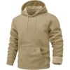 imageMAGCOMSEN Fleece Lined Hoodies for Men Pullover Casual Fashion Sweatshirts Thermal Athletic Hoody with Kanga PocketKhaki