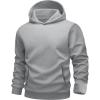 imageMAGCOMSEN Mens Fleece Lined Hoodies Fashion Casual Athletic Hoody Pullover Plain Sweatshirts with Kangaroo PocketLtgray