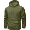 imageMAGCOMSEN Mens Hoodies Fleece Lined Sweatshirts Drawstring Casual Workout Midweight Pullover With Kangaroo PocketArmygreen