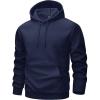 imageMAGCOMSEN Mens Hoodies Fleece Lined Sweatshirts Drawstring Casual Workout Midweight Pullover With Kangaroo PocketNavy